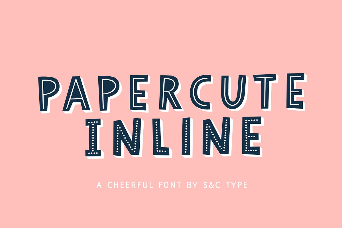 Papercute Inline Font Collection in Display Fonts - product preview 8