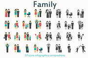 Family flat icons and web elements