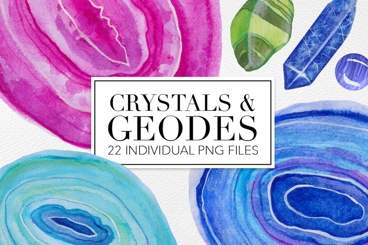 CRYSTALS AND GEODES Pack in Illustrations - product preview 8