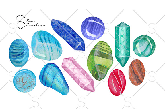 CRYSTALS AND GEODES Pack in Illustrations - product preview 2