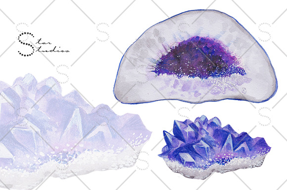 CRYSTALS AND GEODES Pack in Illustrations - product preview 3