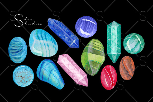 CRYSTALS AND GEODES Pack in Illustrations - product preview 5