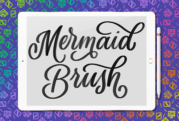 Mermaid Procreate lettering brush in Photoshop Brushes - product preview 5