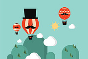 hot air balloon vector/illustration