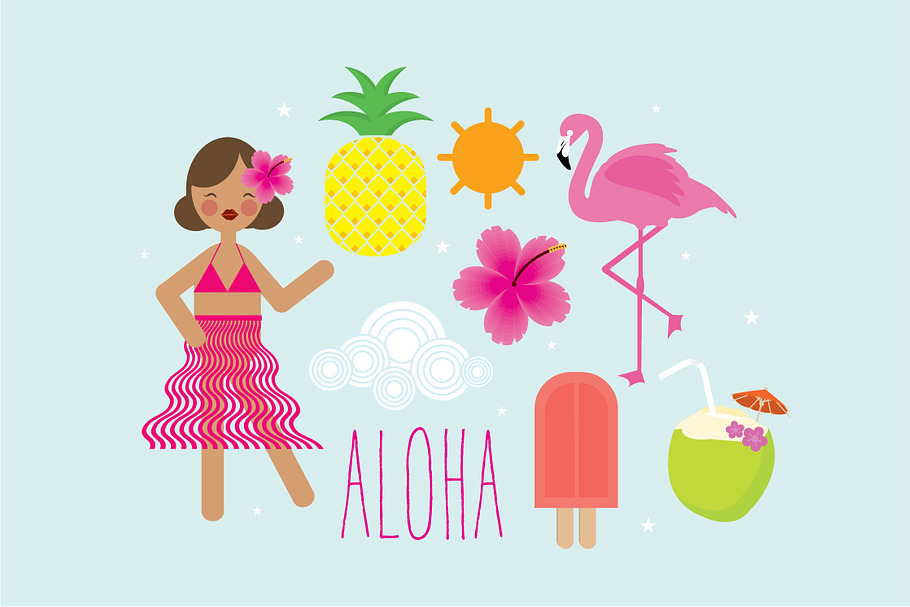 tropical party elements vector