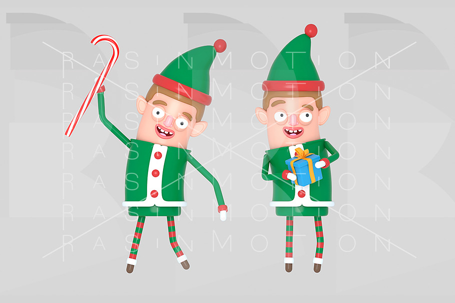 Cute elf santa christmas holding gif in Illustrations - product preview 8