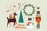 christmas elements/greeting vector
