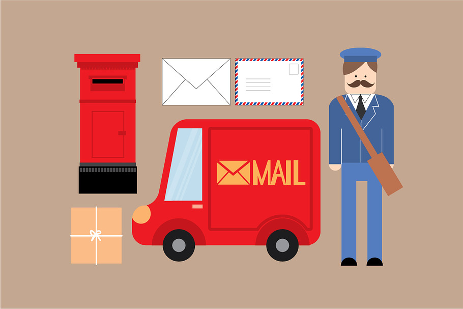 postman/ mail vector/illustration in Illustrations - product preview 8