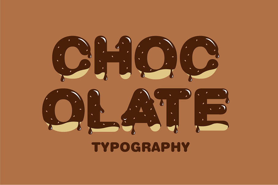 chocolate typography vector in Illustrations - product preview 8