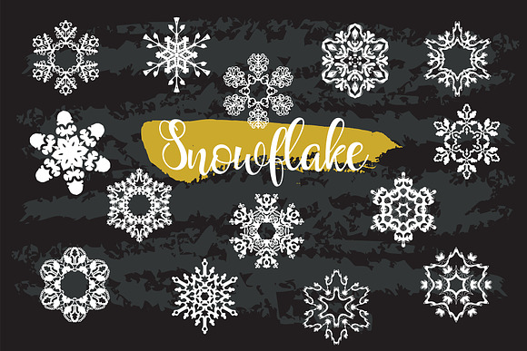 Snowflake Clipart White Color in Illustrations - product preview 2