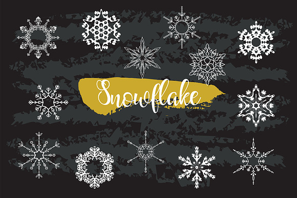 Snowflake Clipart White Color in Illustrations - product preview 3