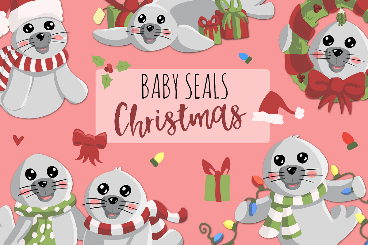 Baby Seals Traditional Christmas in Illustrations - product preview 8