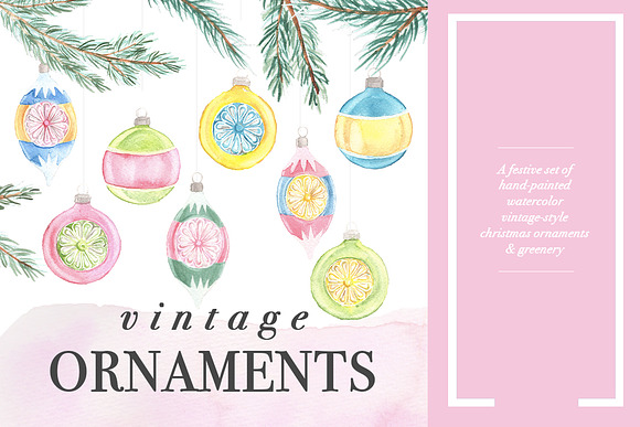 Vintage Watercolor Ornaments in Illustrations - product preview 1