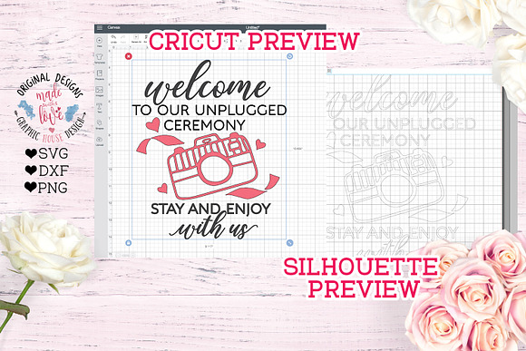Unplugged Wedding Cut File in Illustrations - product preview 1