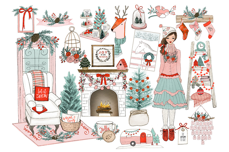 Christmas clipart in Illustrations - product preview 8