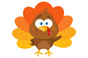Cute Turkey Bird Cartoon Character