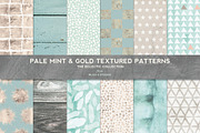 Pale Mint & Gold Textured Patterns