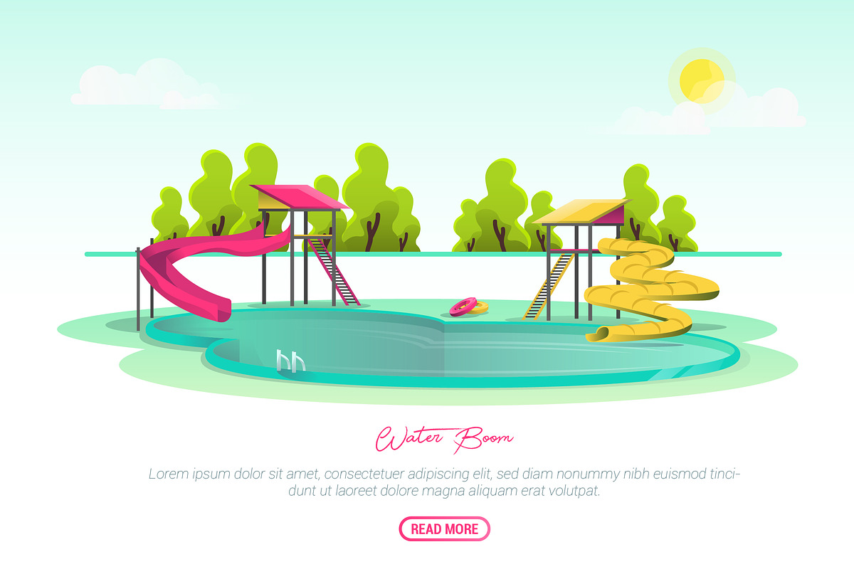 Water Boom - Vector Landscape in Illustrations - product preview 8