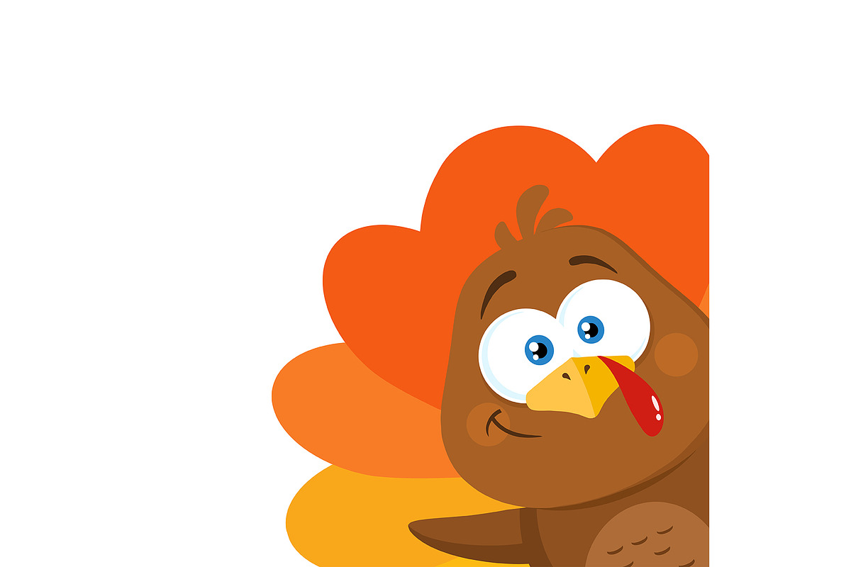 Happy Turkey Waving From A Corner in Illustrations - product preview 8