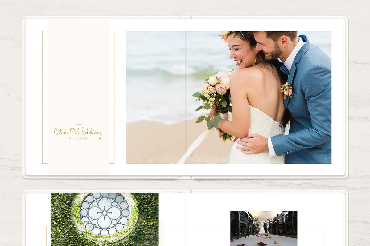 Gold Wedding Album Template in Brochure Templates - product preview 8