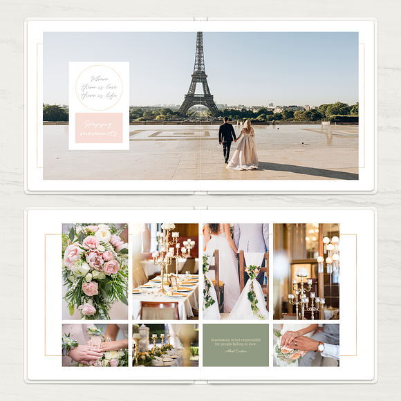 Gold Wedding Album Template in Brochure Templates - product preview 2