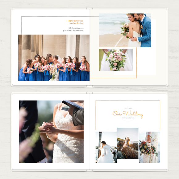 Gold Wedding Album Template in Brochure Templates - product preview 3
