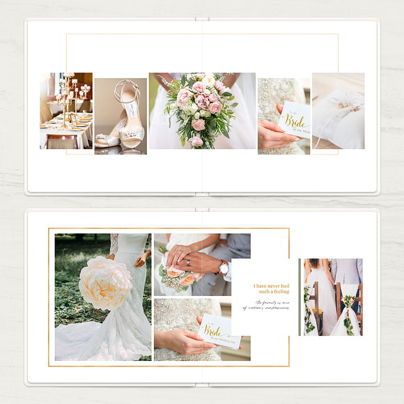 Gold Wedding Album Template in Brochure Templates - product preview 5