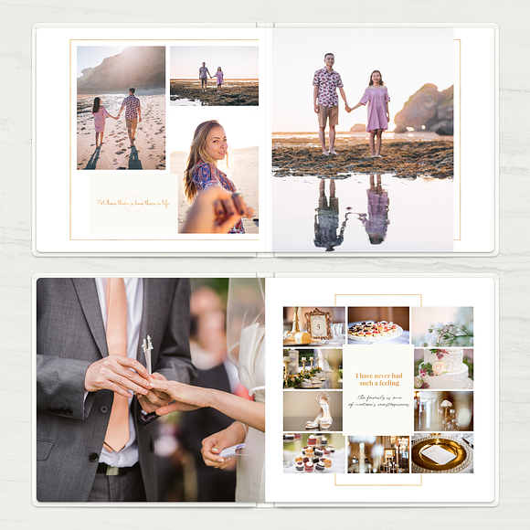 Gold Wedding Album Template in Brochure Templates - product preview 7
