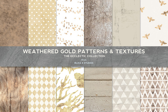 36 Gold & Weathered Texture Bundle in Patterns - product preview 1