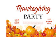 Thanksgiving Party Flyer Vector