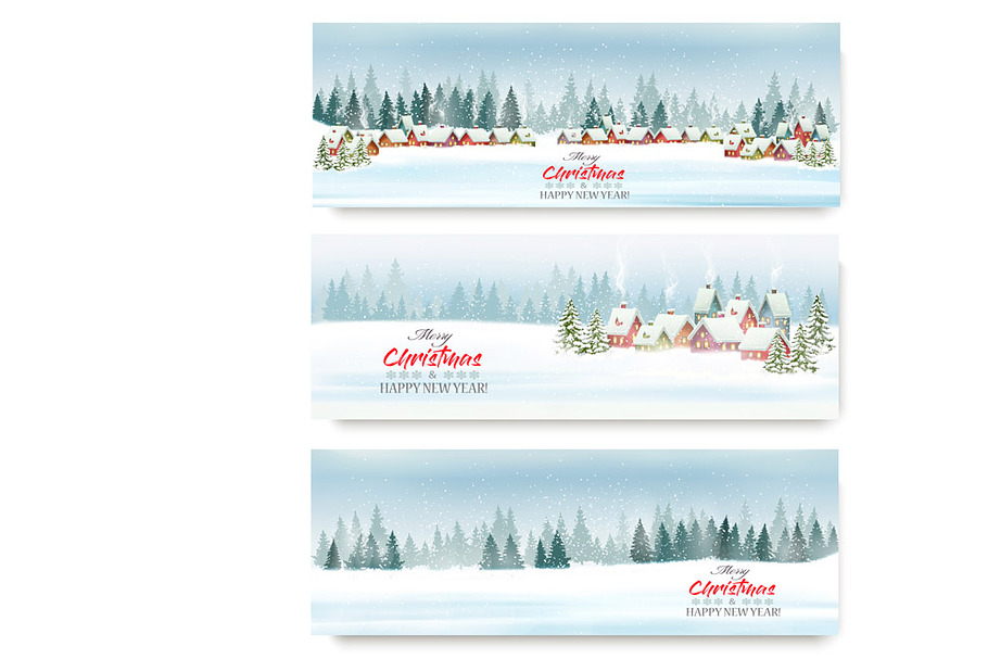 Set of Holiday Christmas banners  in Illustrations - product preview 8