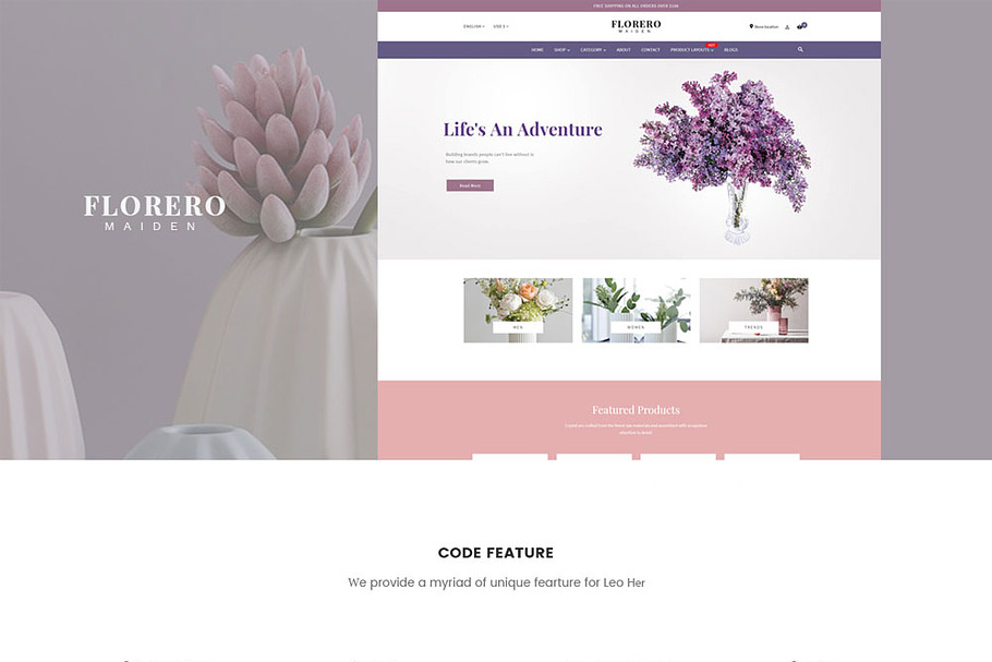 FREE LEO FLORERO - FLOWERS AND VASES in Bootstrap Themes - product preview 8
