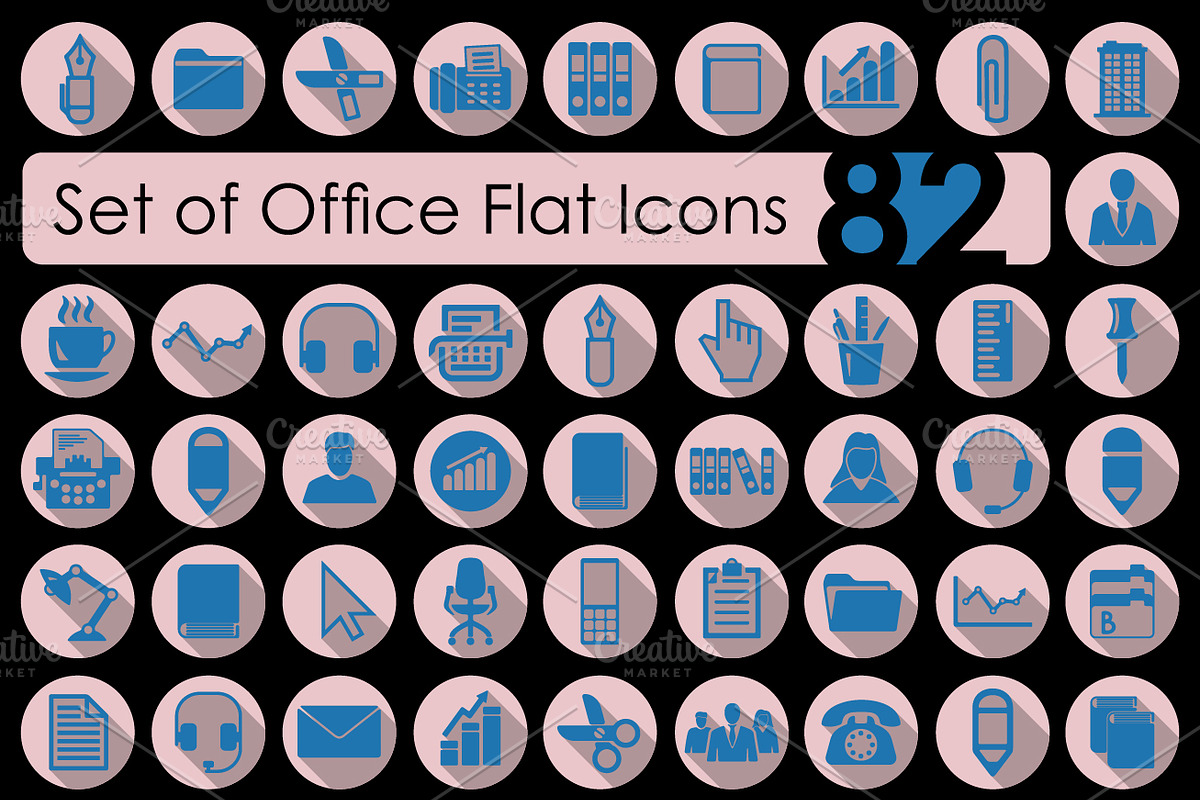 Set of office icons in Graphics - product preview 8