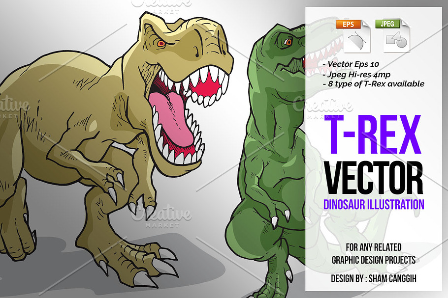 Tyrannosaurus Vector Illustration in Illustrations - product preview 8