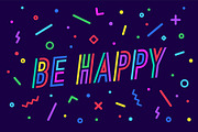 Be Happy. Banner, speech bubble