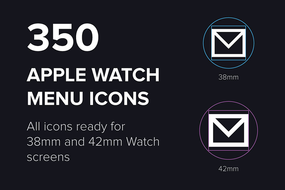 350 Apple Watch Menu Vector Icons