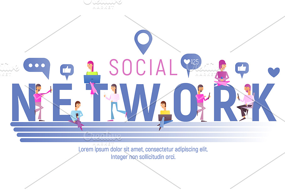 Social Network Banner in Illustrations - product preview 8