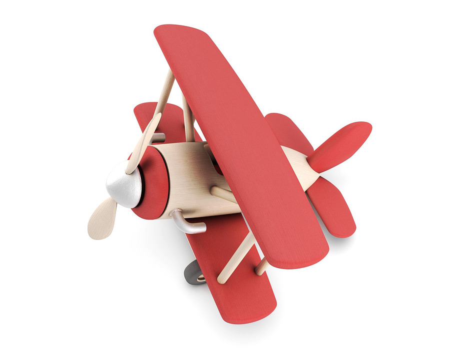 Low poly wooden toy airplane in Vehicles - product preview 4