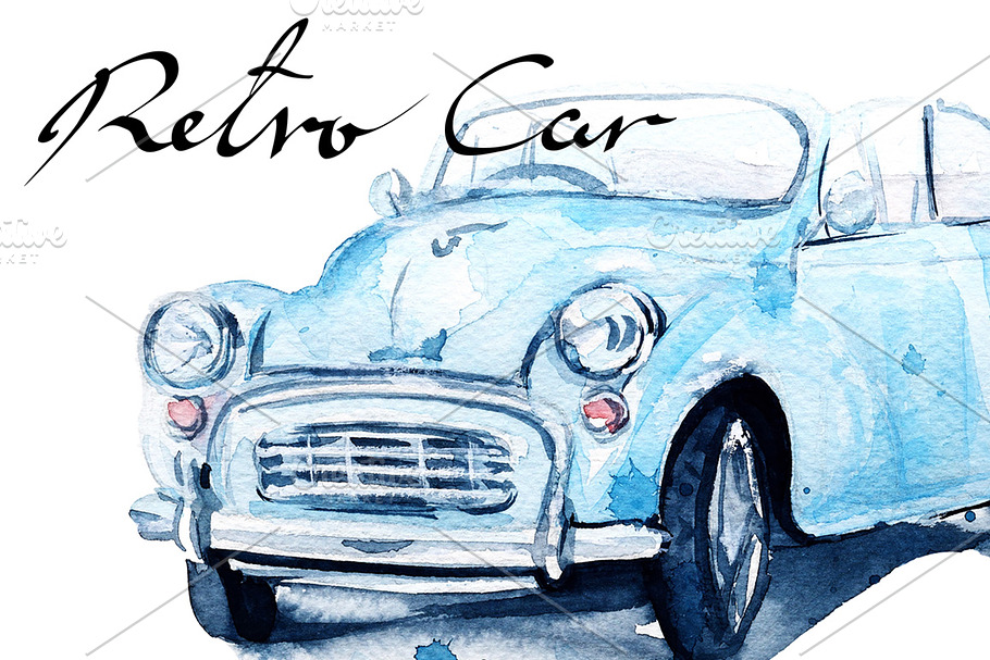 Blue retro car