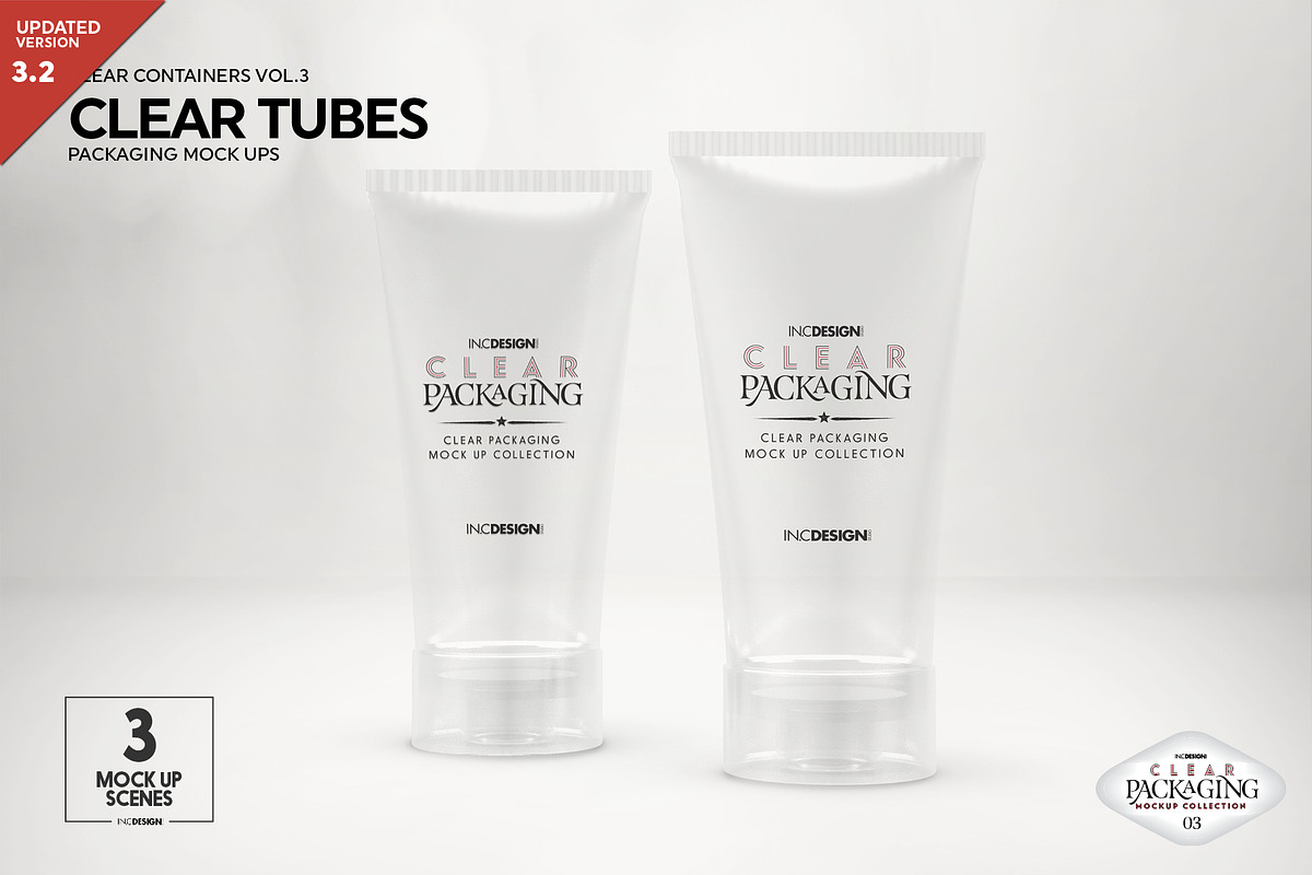 Clear Cosmetic Tube Mockups in Branding Mockups - product preview 8