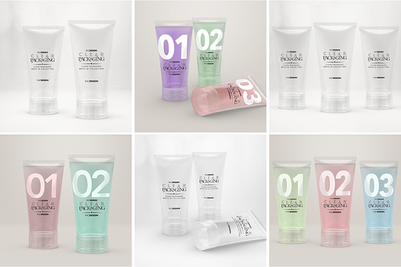 Clear Cosmetic Tube Mockups in Branding Mockups - product preview 6