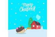 Merry Christmas Greeting Poster with