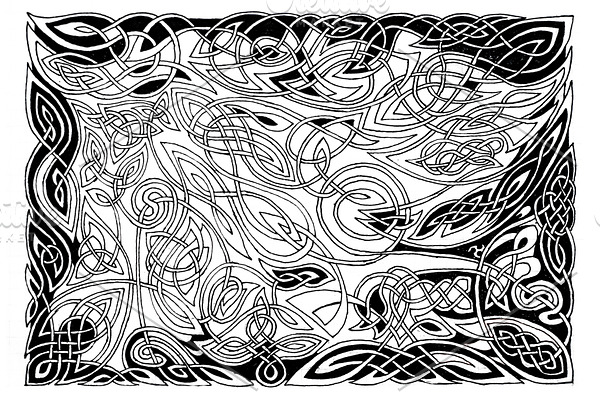 Abstract wicker pattern drawing