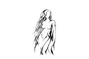 Silhouette of a beautiful naked girl