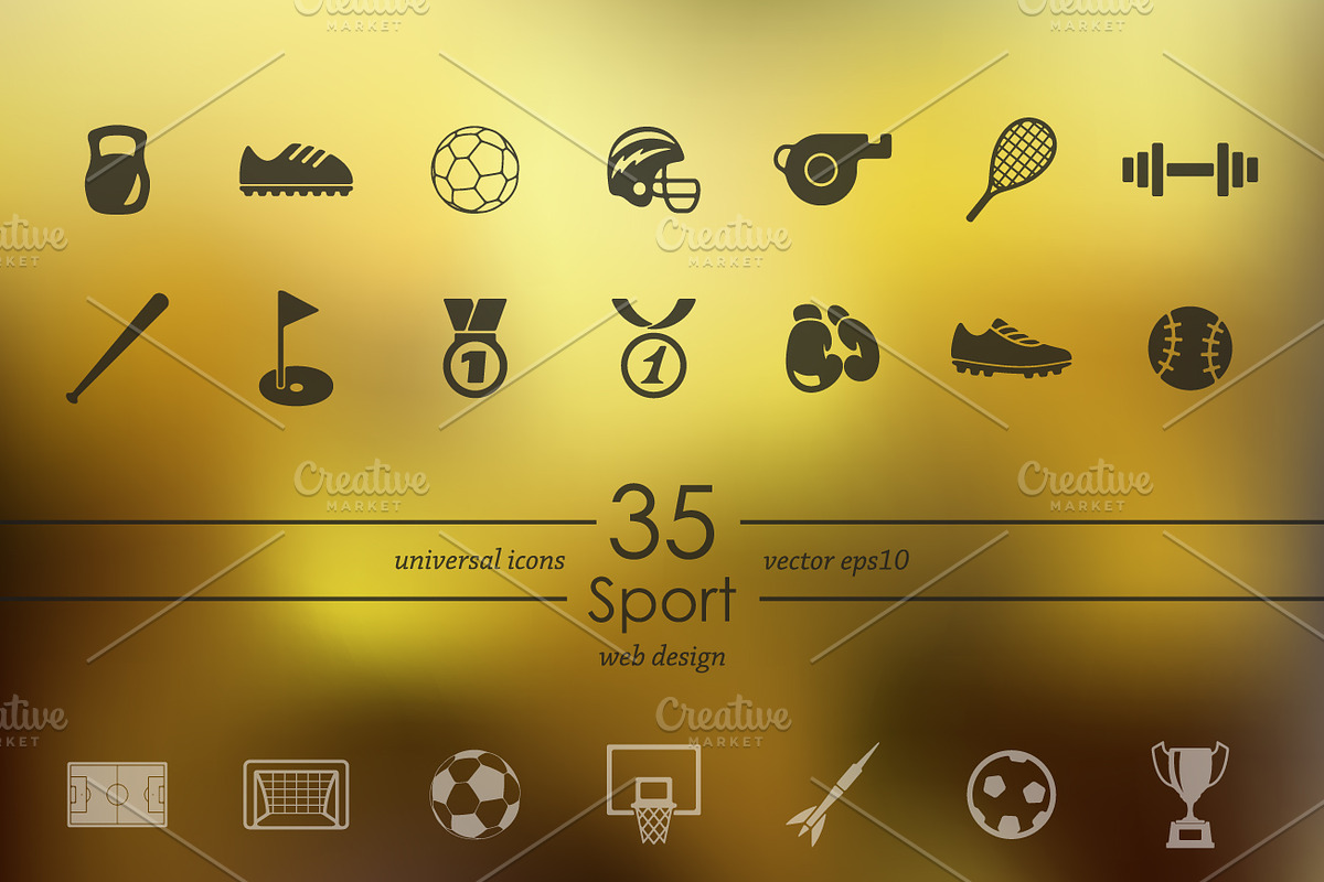 Set of sport icons in Graphics - product preview 8