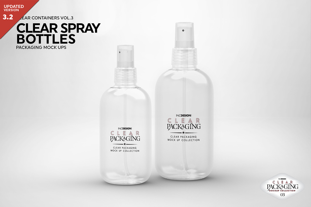 Clear Spray Bottles Packaging Mockup in Branding Mockups - product preview 8