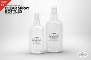 Clear Spray Bottles Packaging Mockup
