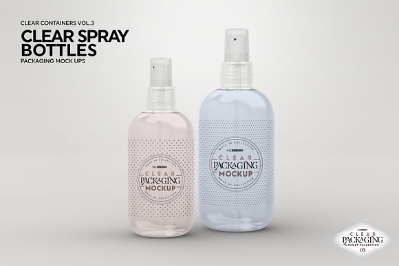 Clear Spray Bottles Packaging Mockup in Branding Mockups - product preview 6