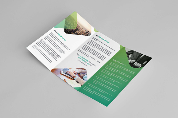 Green Trifold Brochure in Brochure Templates - product preview 1
