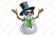 Cool Christmas Snowman in Sunglasses